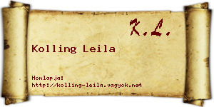 Kolling Leila névjegykártya